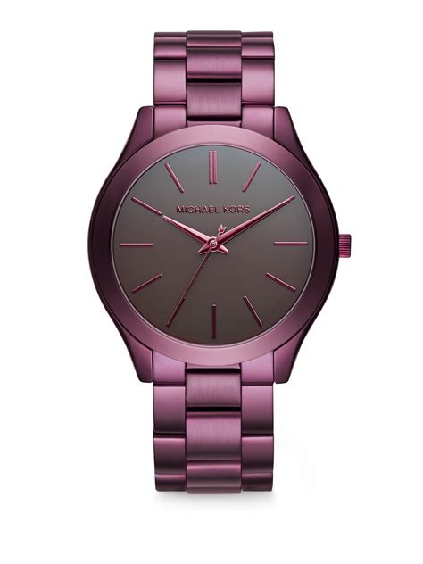 michael kors purple watch slim runway mk 3707|Michael Kors slim runway watch.